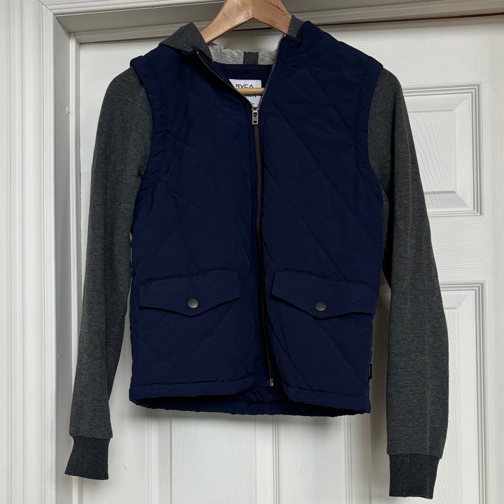 RVCA Navy and Charcoal Vest Jacket - new